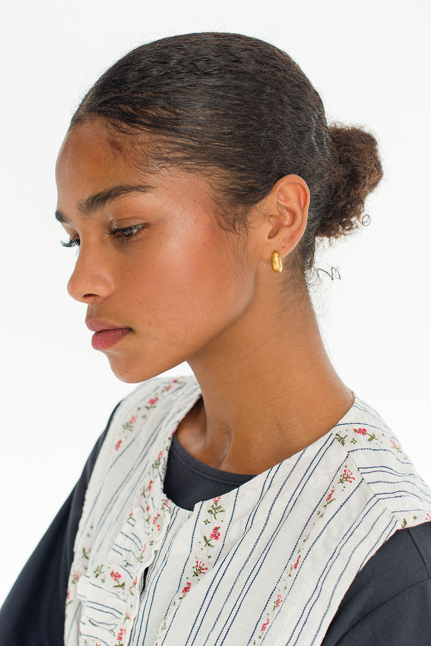 Jelly Bean Earrings, Gold