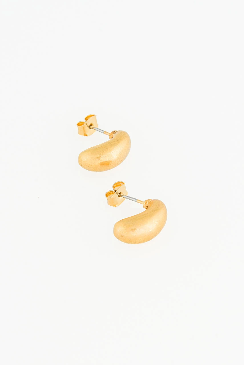 Jelly Bean Earrings, Gold