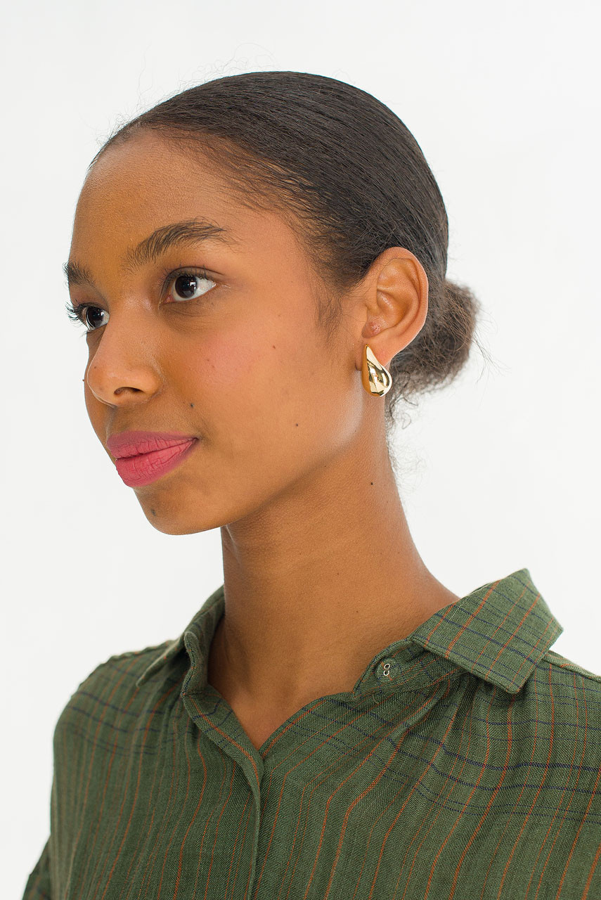 Organic Dewdrop Earrings, Gold