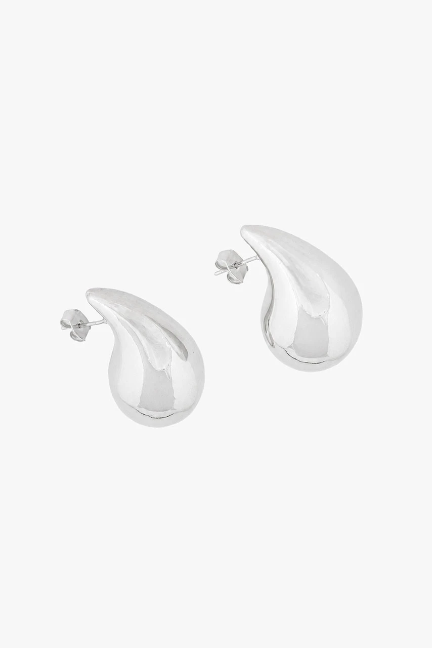 Statement Dewdrop Earrings, Silver
