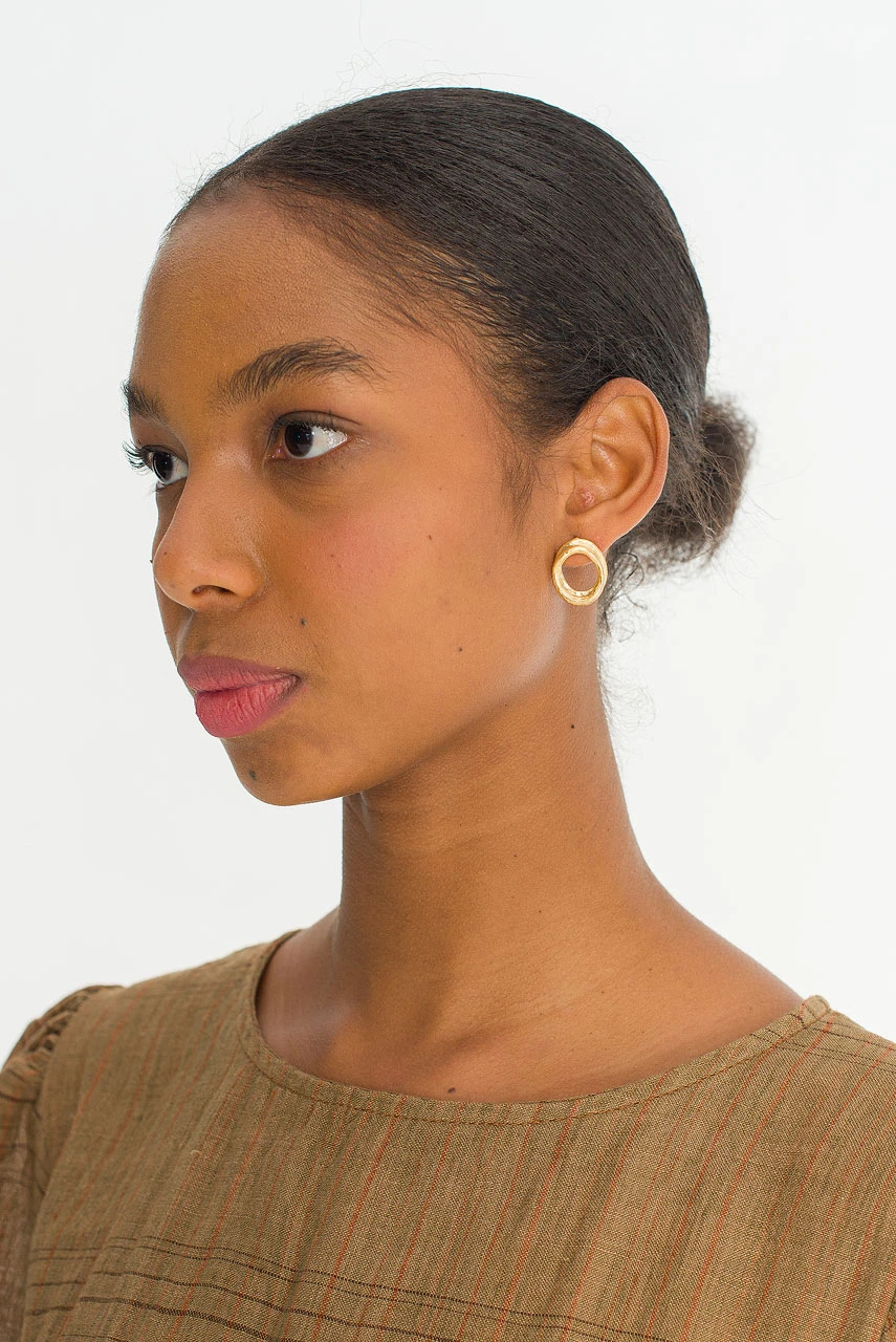 Halo Layered Studs, Gold