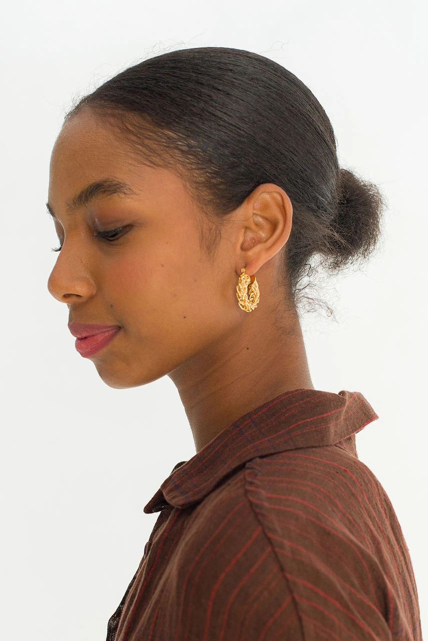 Interlace Hoop Earrings, Gold