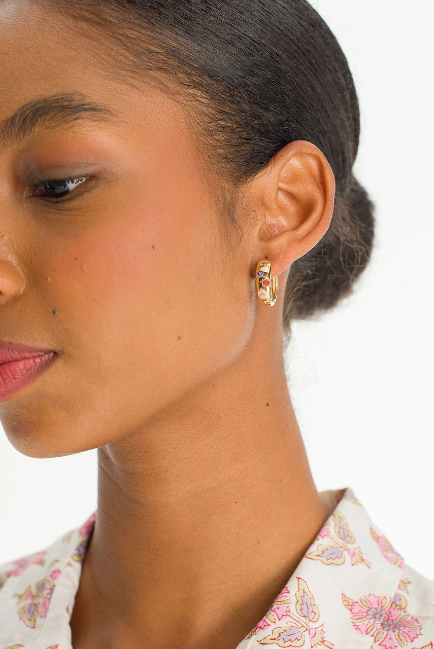 Prism Huggie Hoops, Gold