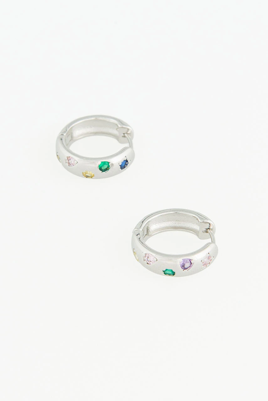 Prism Huggie Hoops, Silver