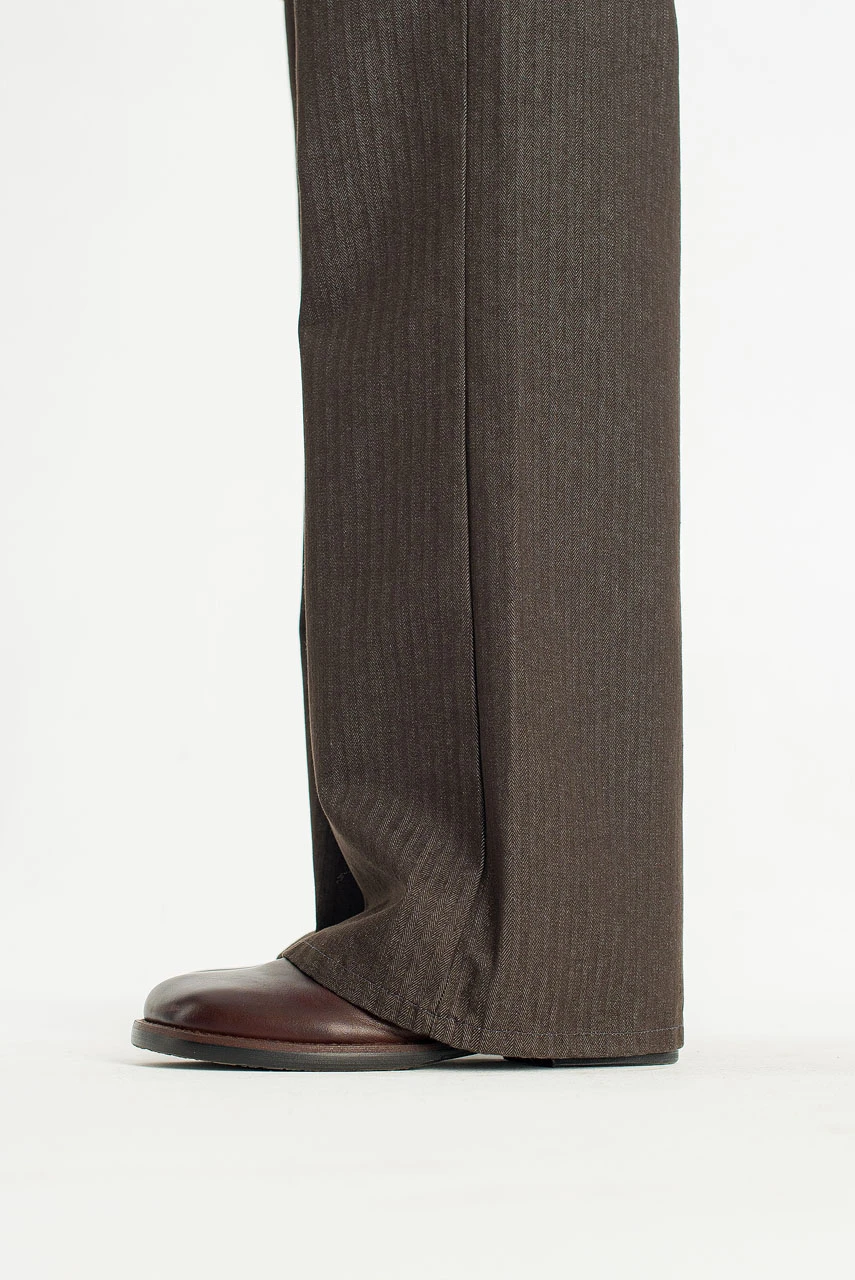 Menswear | Pinstripe Flared Jeans, Charcoal