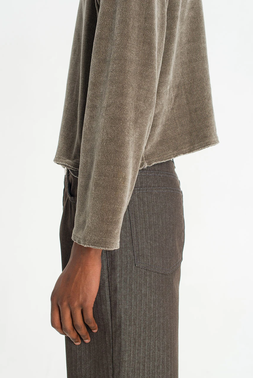 Menswear | Raw-Cut Funnel Sweat, Grey