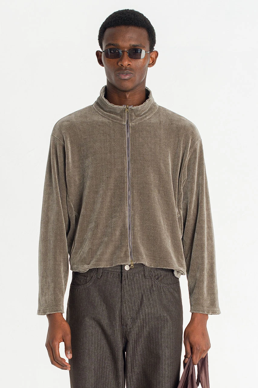 Menswear | Raw-Cut Funnel Sweat, Grey