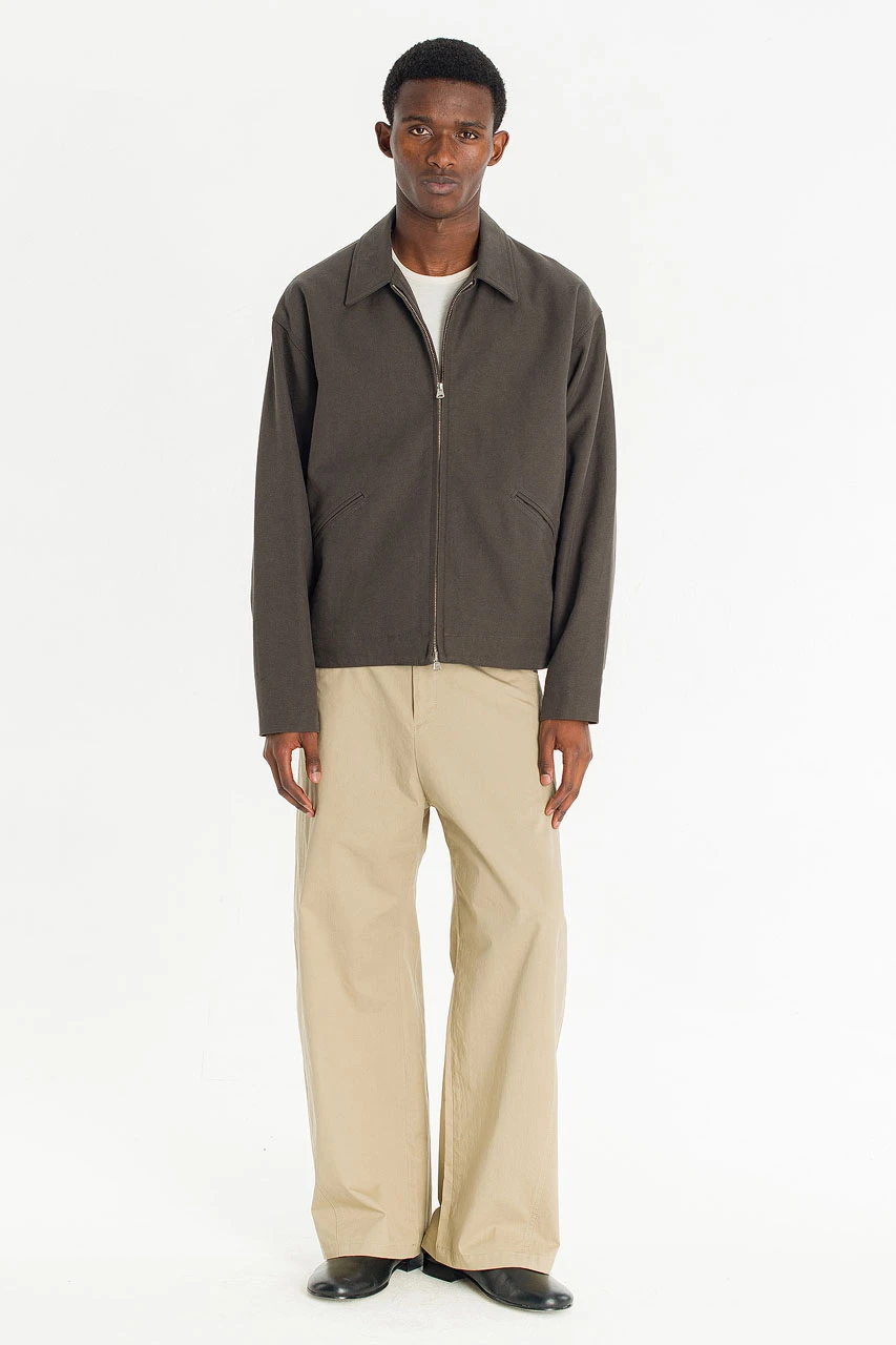 Menswear | Cotton Swing-Top Jacket, Grey Brown