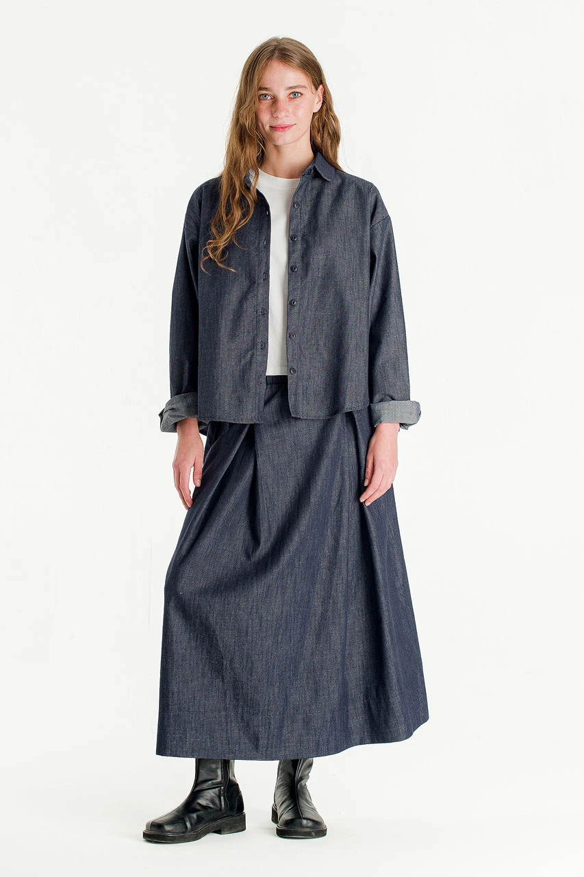 Yoko Peterpan Collar Shirt, Indigo