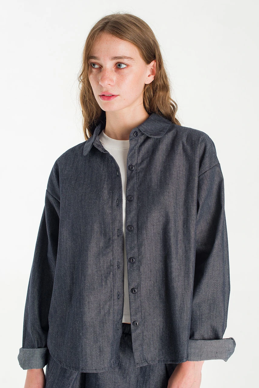 Yoko Peterpan Collar Shirt, Indigo
