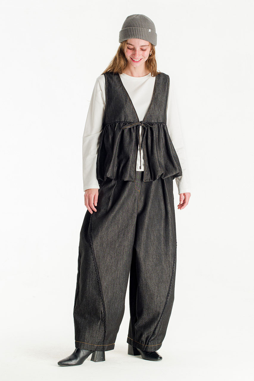 Marden Barrel Trousers, Washed Black