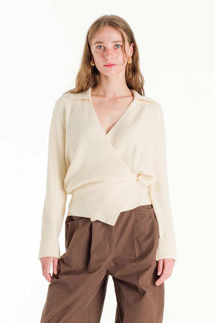 Marden Wrap Knit, Ivory