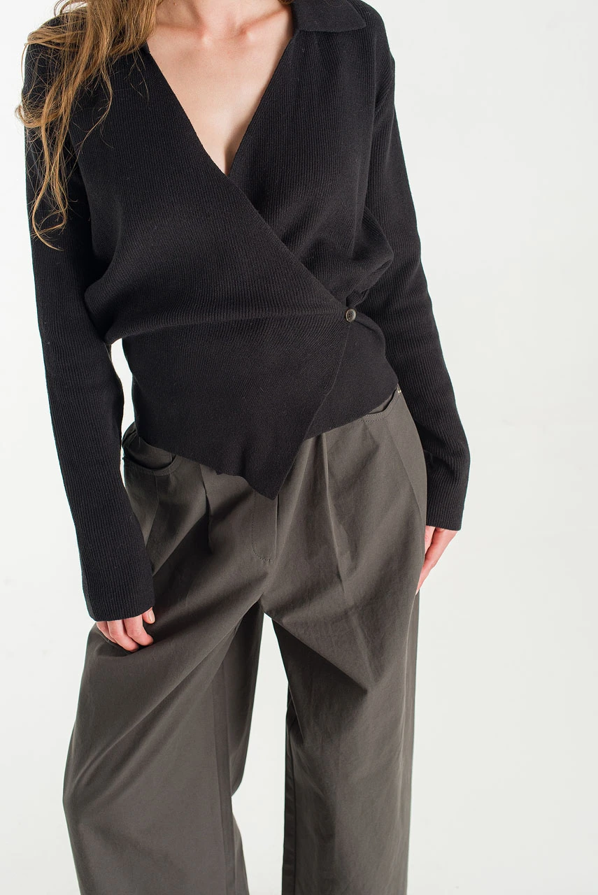 Marden Wrap Knit, Black