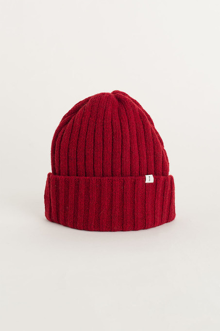 red wool beanie