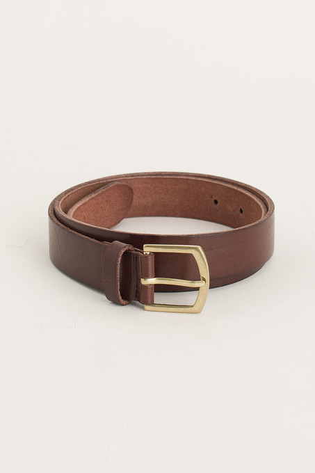 Gold Arch Buckle Belt, Brown