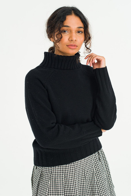 Simple Roll Neck Jumper, Black