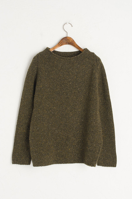 Flecked Fisherman Knit, Green