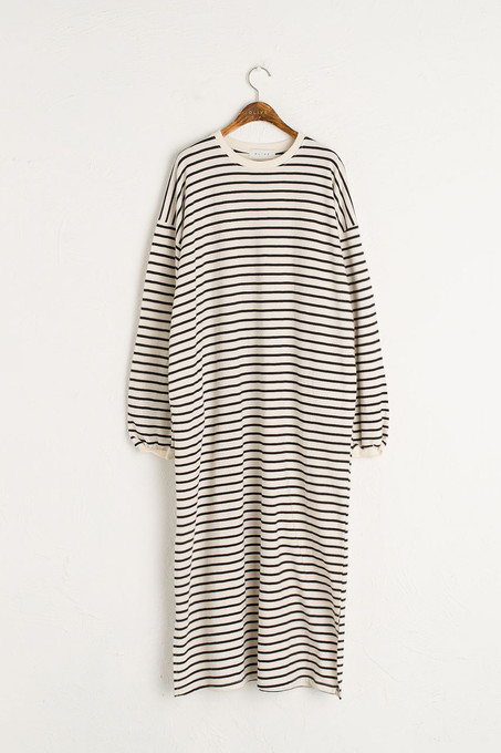 Oversized Stripe Maxi Dress, Ivory