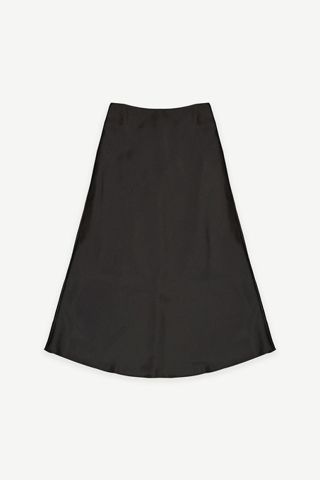 Riru Satin Skirt, Black