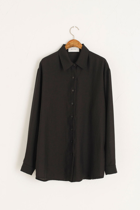 Soft Crepe Shirt, Black