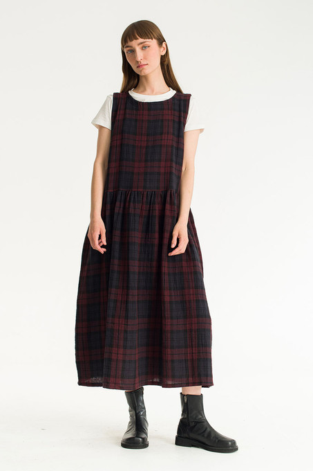 Autumn Check Pinafore Dress