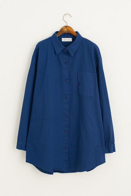 Oxford Mini Shirt Dress, Navy