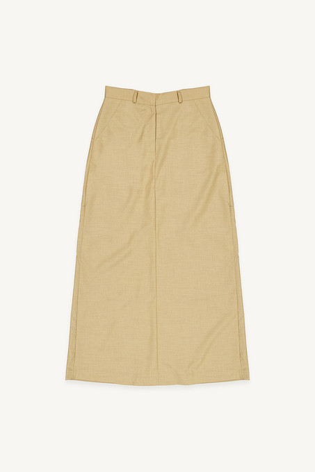 Tailored Maxi Skirt, Beige