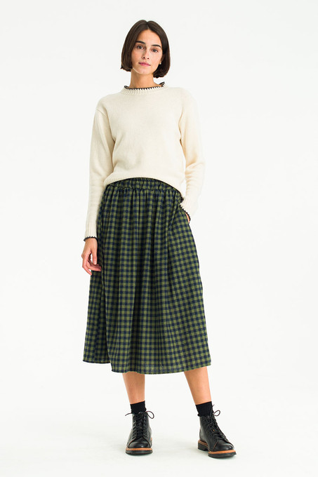 Tessa Gingham Skirt, Green