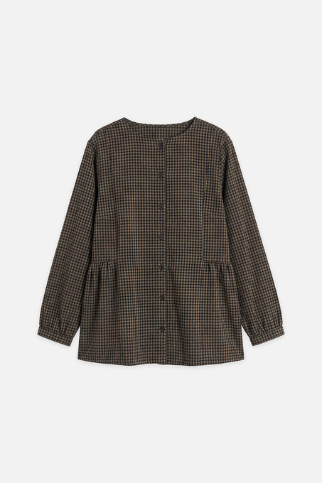 Latte Gingham Tunic, Brown Latte Gingham Tunic, Brown