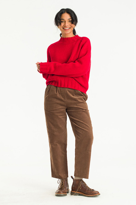 【THE MOZZ】Putty Corduroy Pintuck Pants 20231010-031-BROWN-01__51668.