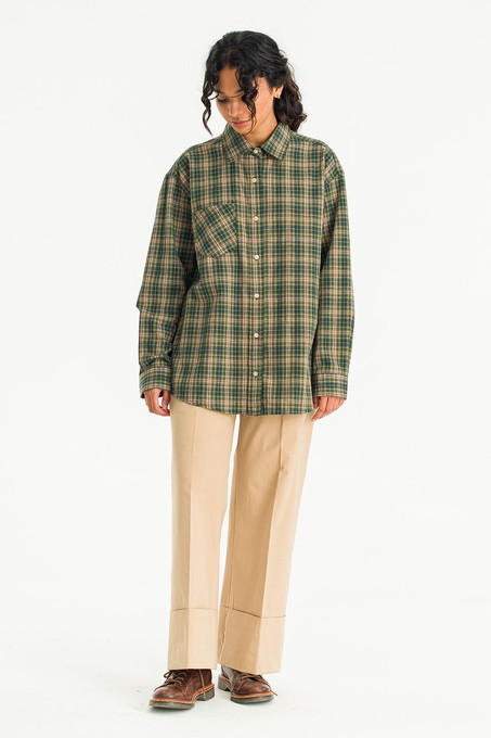 Hani Cotton Check Shirt, Green