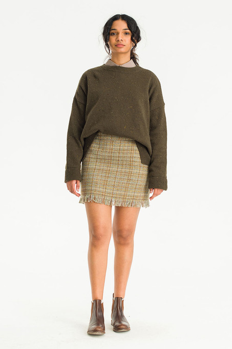 Alice Tweed Mini Skirt, Mustard