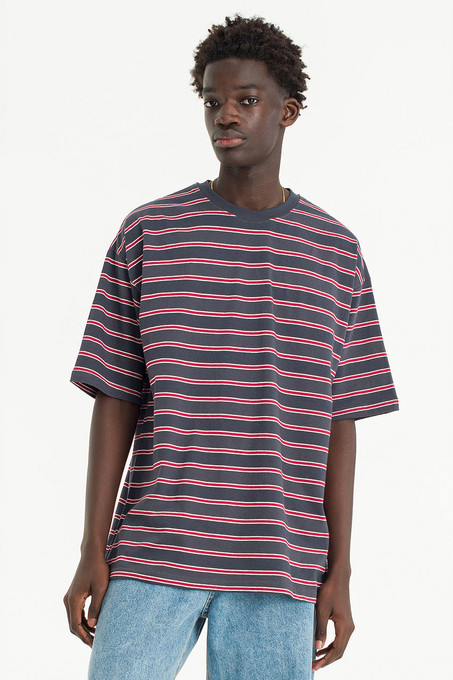 Menswear | Stripe T-Shirt, Charcoal