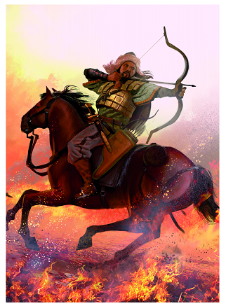 Max Protection 50 MTG Standard Card Sleeves Attila the Hun