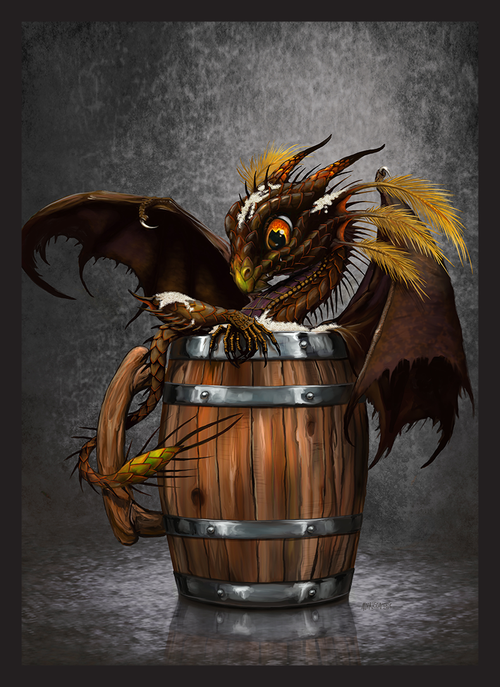 50-Count MTG Standard Card Sleeves - Protect Your Deck With Umber Beer Dragon Art