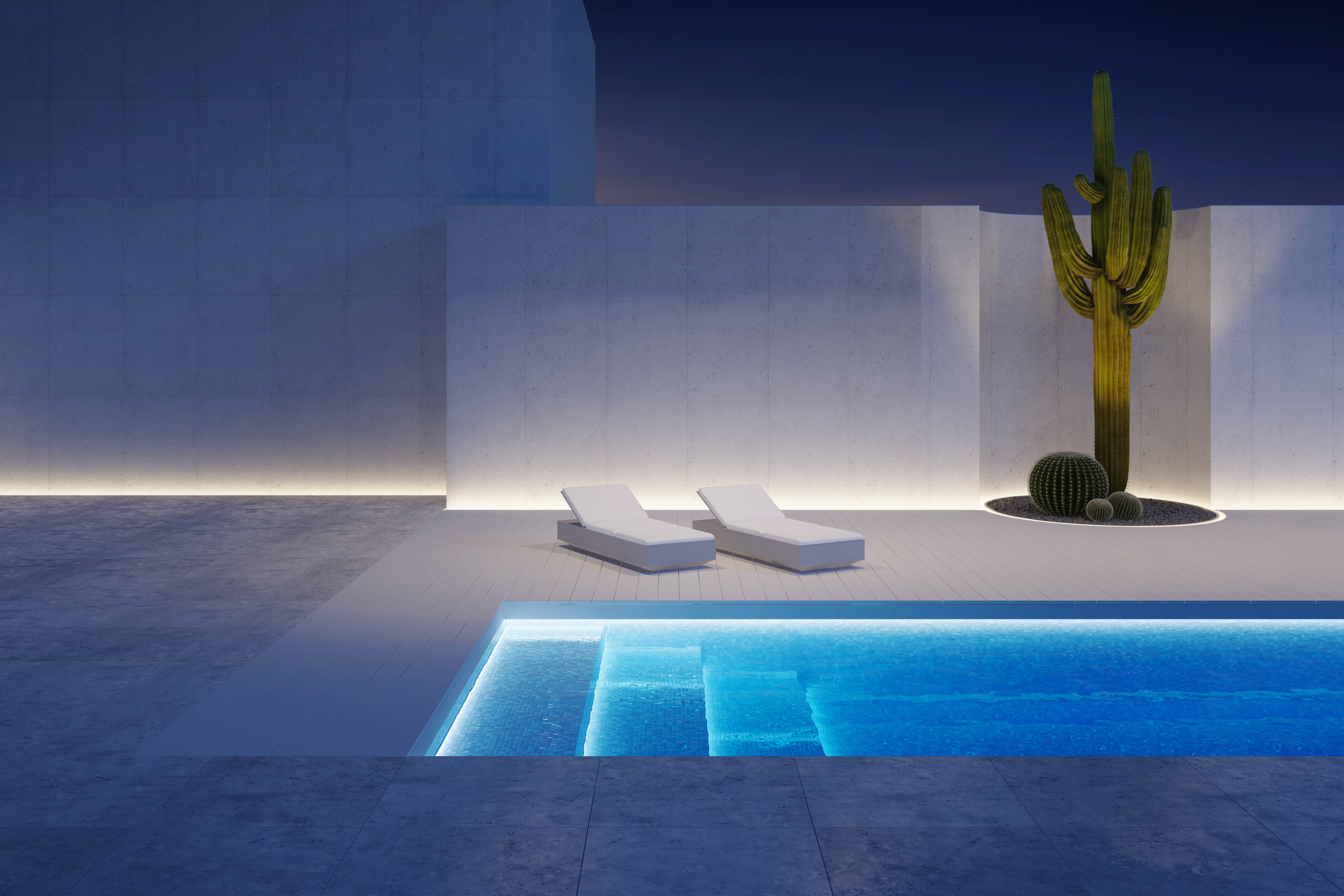 Eclairage moderne piscine