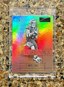 JaMarr Chase 2022 Panini Playbook Football Sketchbooks Refractor Holofoil RARE