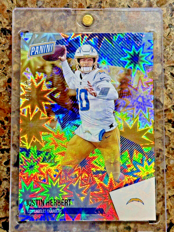 JUSTIN HERBERT - 2021 Panini The National #41/50 - RARE SSP - KABOOM EXPLOSION!!