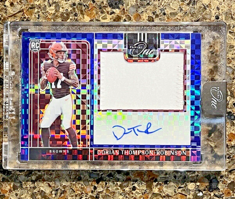 2023 Panini One Dorian Thompson-Robinson Precision Rookie Patch Autograph #08/75