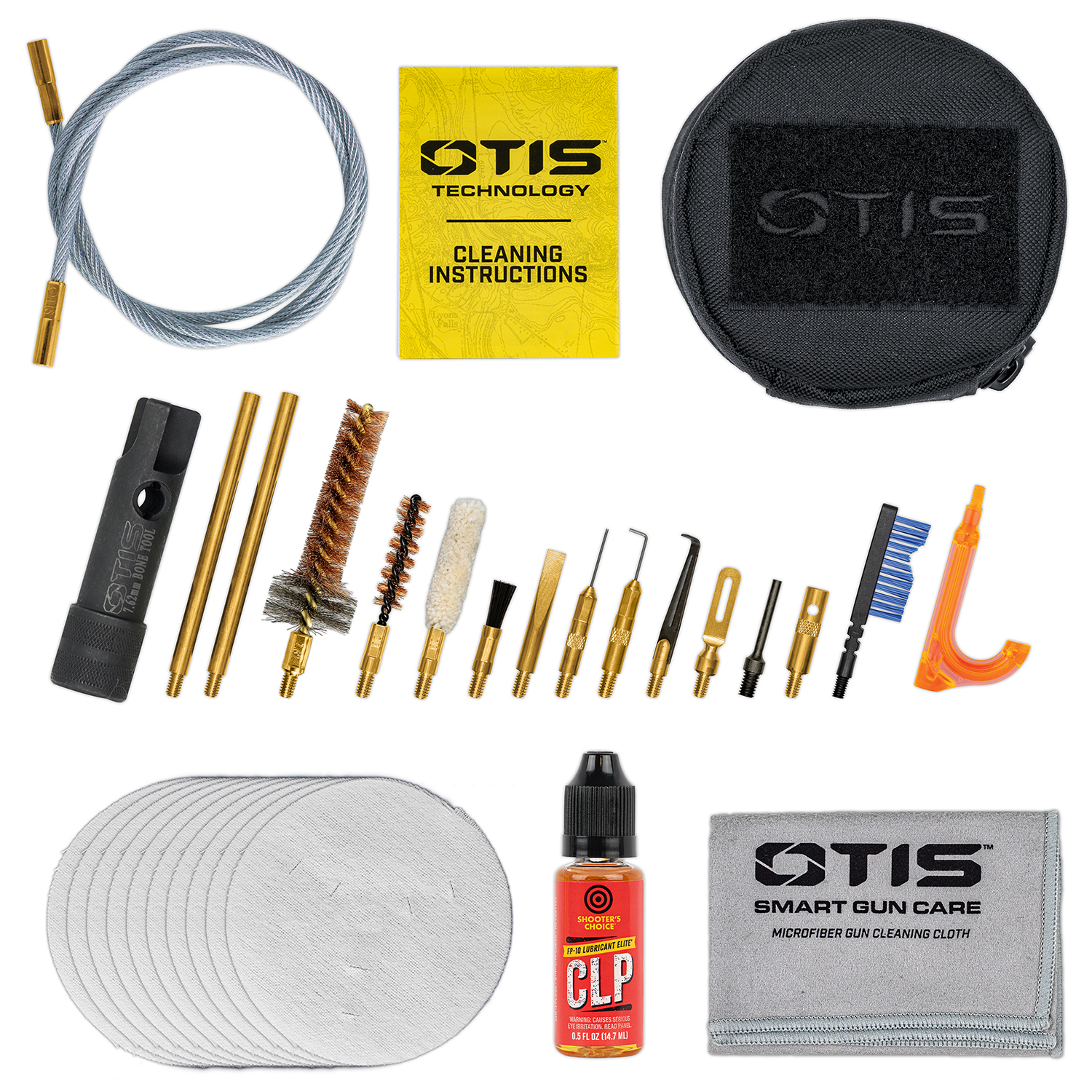Component breakout image of Otis Technology MSR/AR Cleaning Kit (.308 cal/7.62mm) 