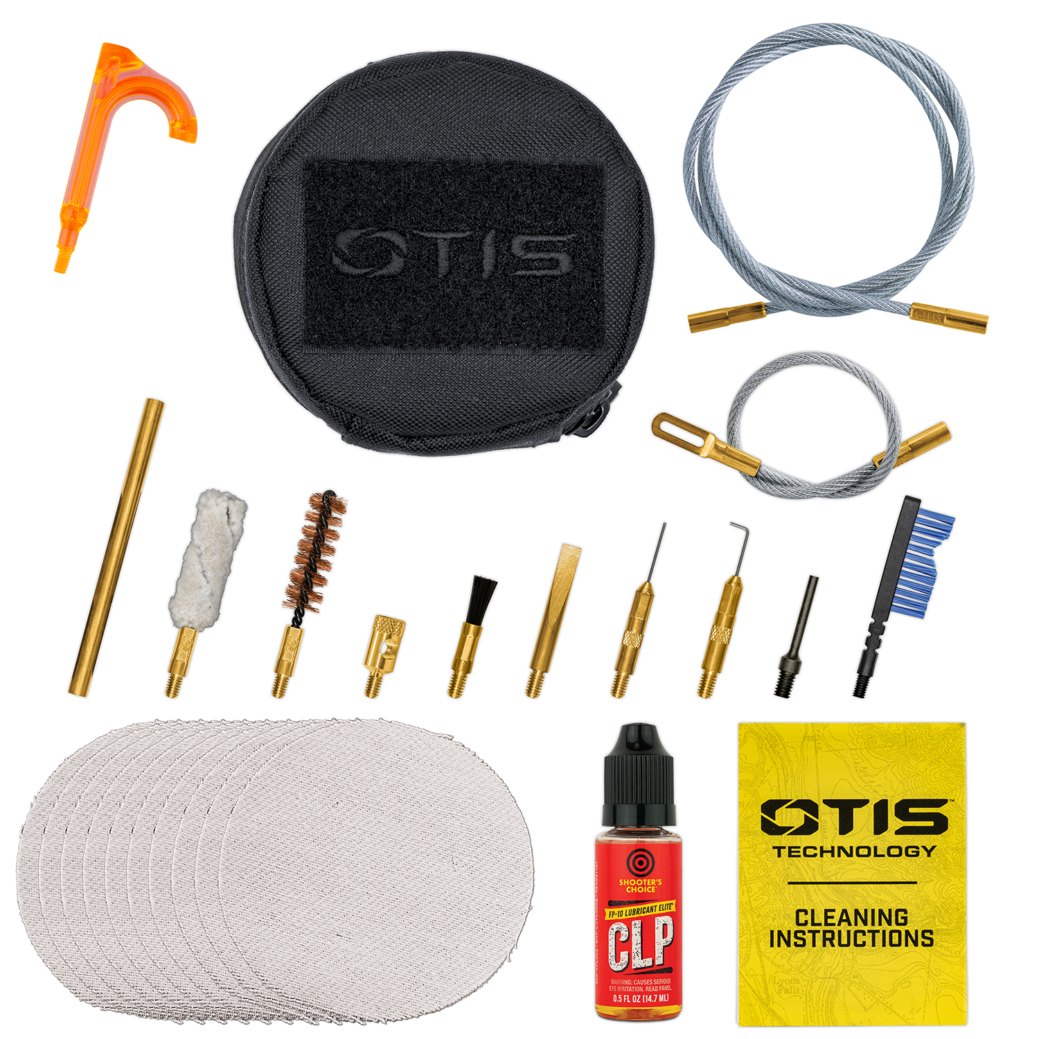 Product image of Otis Technology .38 Caliber/9mm Handgun Cleaning Kit contents