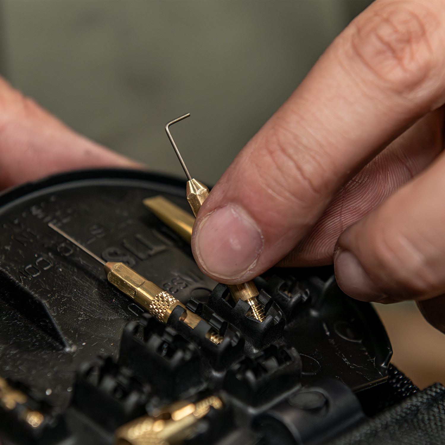 Lifestyle image of  image of Otis Technology .45 Cal Pistol Cleaning Kit in use