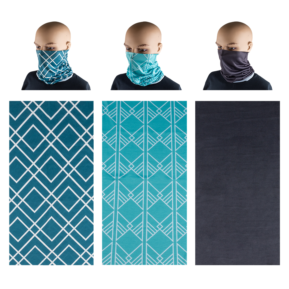 Neck Gaiter 3 Pack - Teal & Steel
