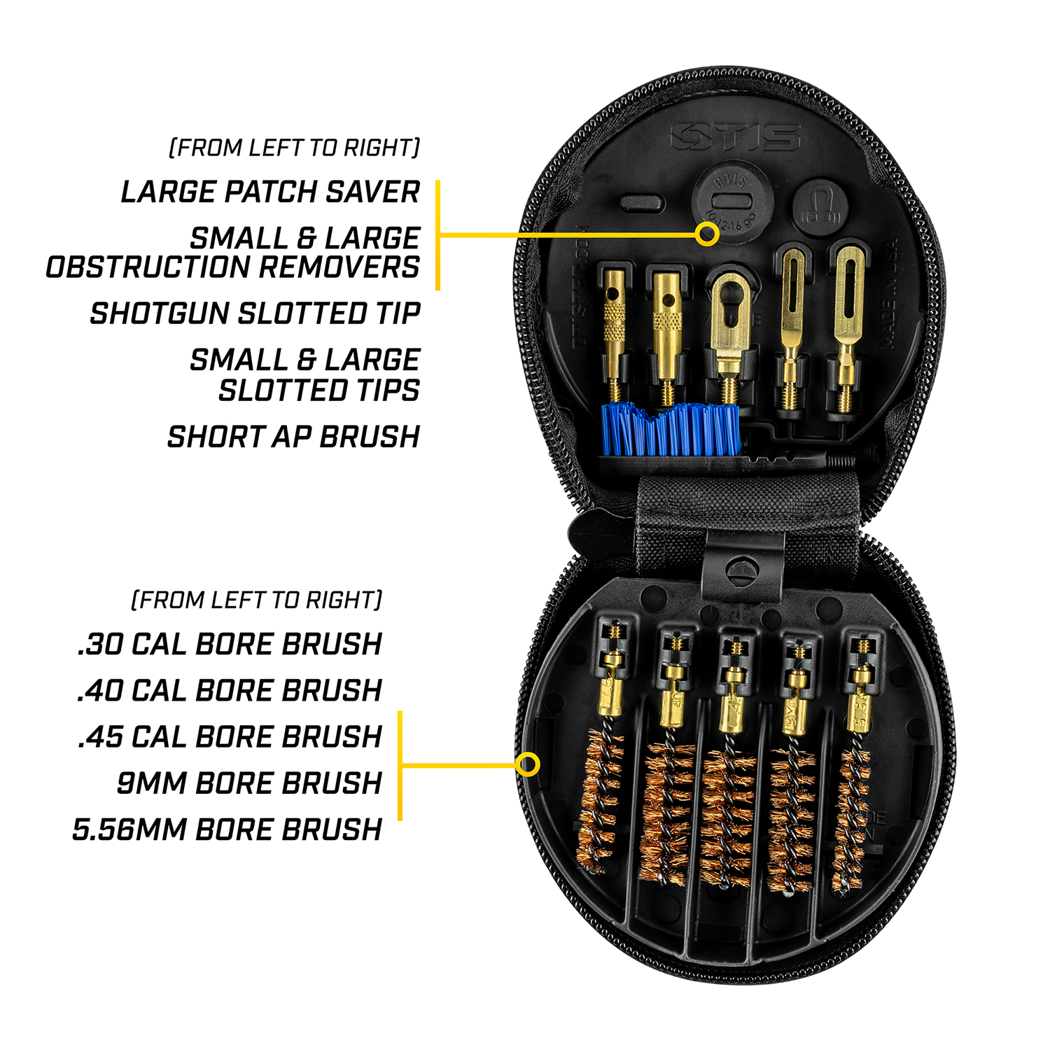Product image of Otis Technology Deluxe Law Enforcement System for 5.56NATO, 7.62NATO, 9mm and .45 Caliber Rifles and Pistols with component callouts