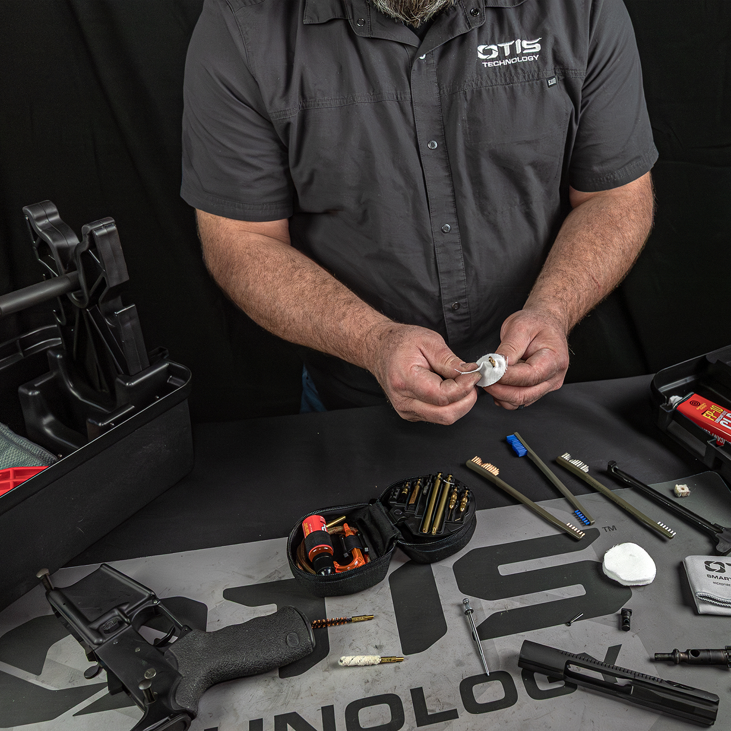 Lifestyle image of Otis Technology AR Elite Range Box Gun Care System for .223/5.56 