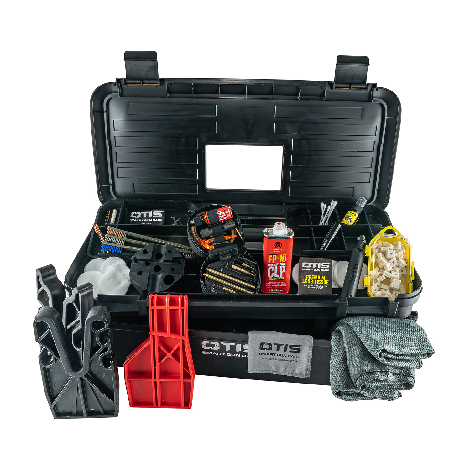 Product image of Otis Technology AR Elite Range Box Gun Care System Shown Open displaying range box contents 