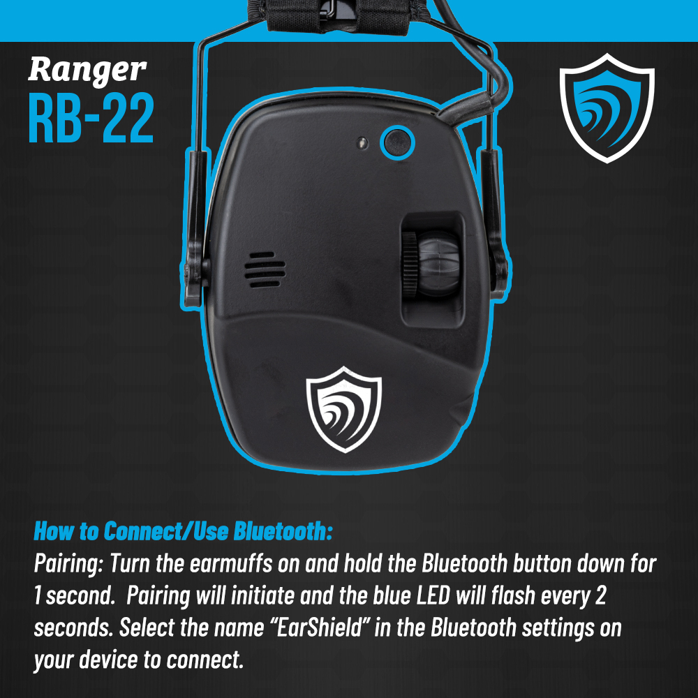 Earshield™ Ranger Electronic Earmuff with Bluetooth information card