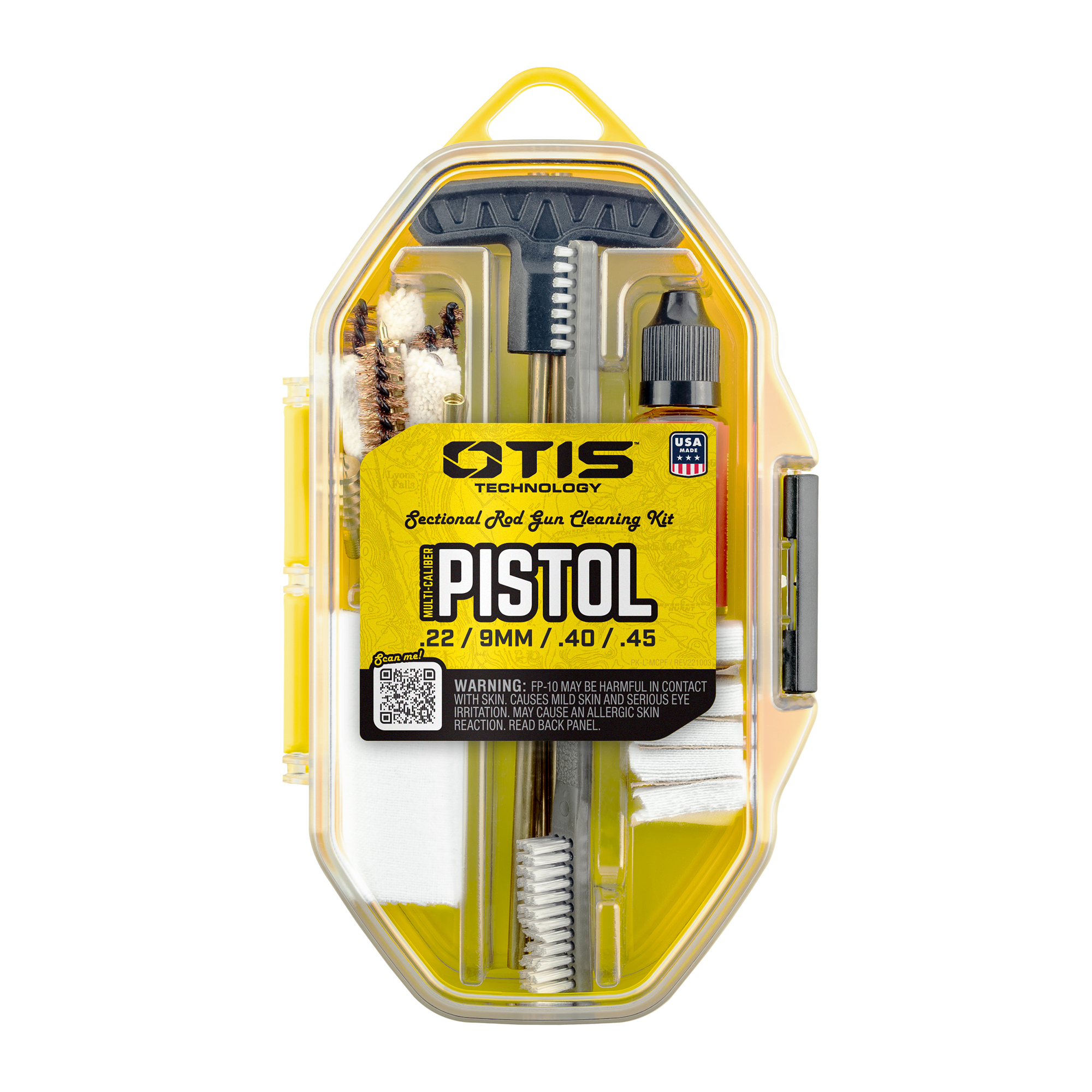 Prdouct image of Otis Technology Sectional Rod Multi-Caliber Pistol Cleaning Kit in use