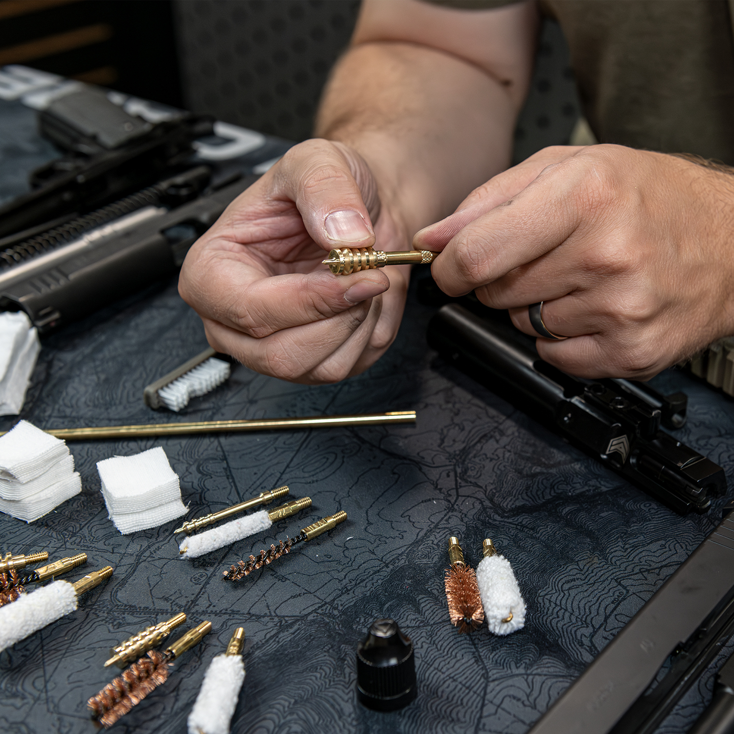 Multi-Caliber Pistol Cleaning Kit with Brass Rods