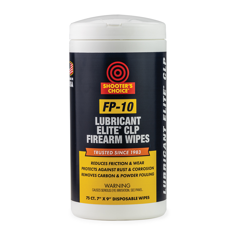 Product image of Shooter's Choice FP-10 Lubricant Elite CLP Firearm Wipes 75ct